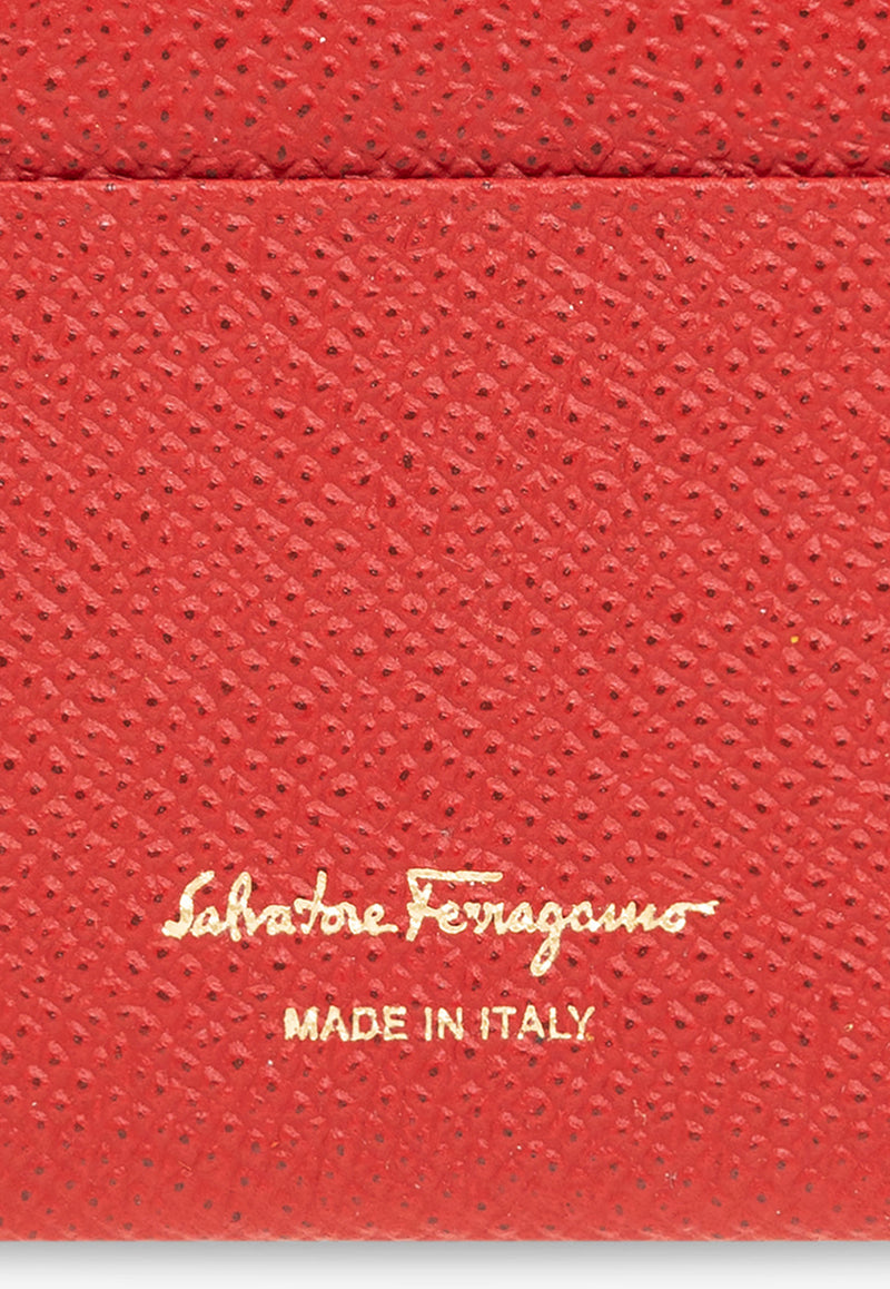 Salvatore Ferragamo Leather Gancini Cardholder  220007 201 746668-LIPSTICK