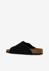 Birkenstock Zurich Suede Double-Buckle Slides Black 1025045 0-BLACK