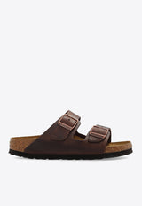 Birkenstock Arizona Double-Strap Leather Slides Brown 452763 0-HABANA