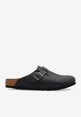 Birkenstock Boston Suede Buckled Slides Black 59461 0-BLACK