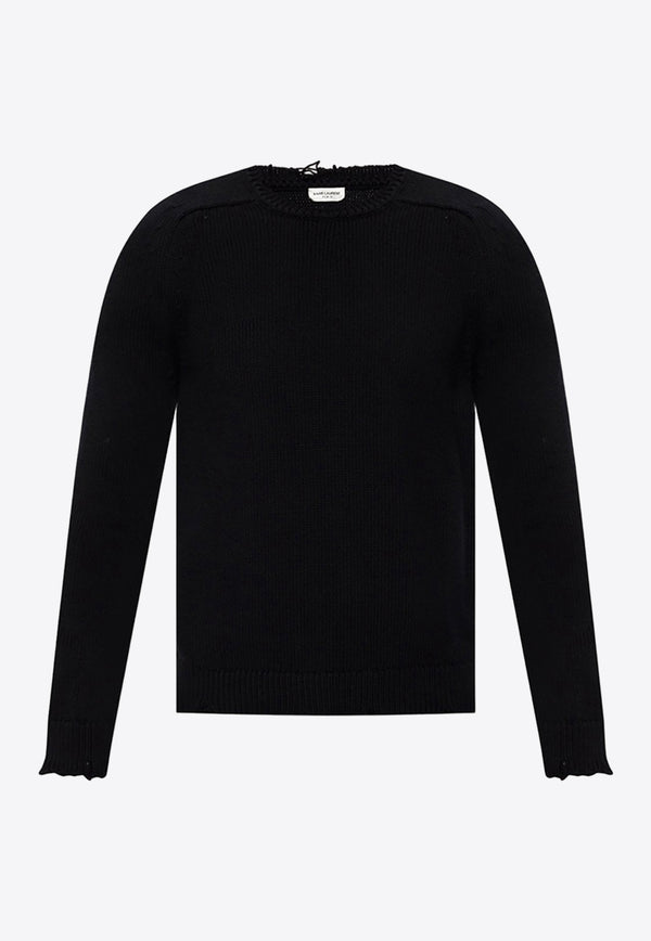 Saint Laurent Distressed Knitted Sweater 604798 YALO2-1000