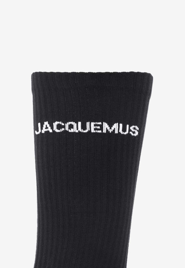 Jacquemus Logo Crew Socks 213AC003 500-990 Black