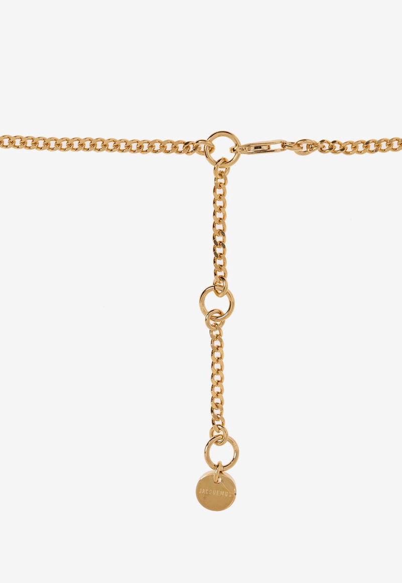 Jacquemus Logo Chain Necklace 223JW333 5845-280 Gold