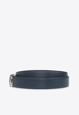 Ferragamo Reversible Leather Gancini Belt Navy 679710 DOUBLE ADJUS 746507-DEEP OCEAN