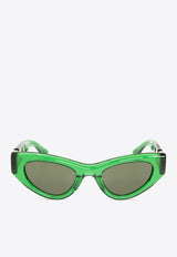 Bottega Veneta Cat-Eye Angle Sunglasses Green 691524 V2330-3342