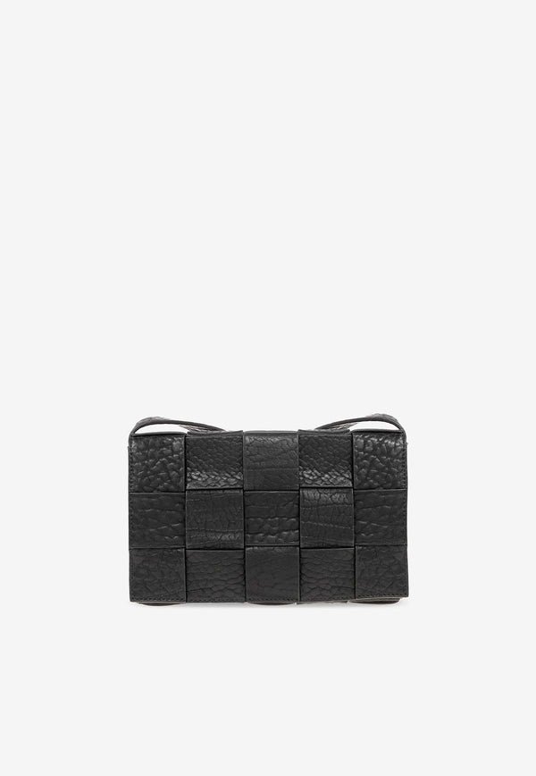 Bottega Veneta Padded Cassette Crossbody Bag in Intrecciato Leather Black 729275 V2M41-3009