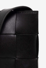 Bottega Veneta Mini Cassette Intrecciato Leather Crossbody Bag Black 729298 VBWD3-8803