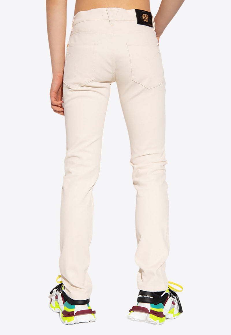 Versace Basic Slim-Fit Jeans Cream A81832 1A03458-1D210