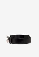 Dolce & Gabbana DG Logo Patent Leather Belt Black BE1446 AI413-80999