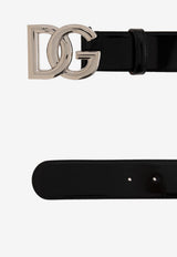 Dolce & Gabbana DG Logo Patent Leather Belt Black BE1446 AI413-80999