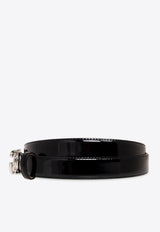 Dolce & Gabbana DG Logo Patent Leather Belt Black BE1447 AI413-80999
