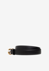 Dolce & Gabbana Embellished DG Logo Leather Belt Black BE1577 AQ339-8S574