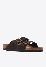 Birkenstock Arizona Suede Double-Buckle Slides Dark Brown 951311 0-MOCHA