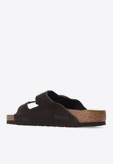 Birkenstock Arizona Suede Double-Buckle Slides Dark Brown 951311 0-MOCHA