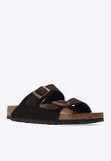 Birkenstock Arizona Leather Buckled-Straps Slides Brown 951313 0-MOCHA