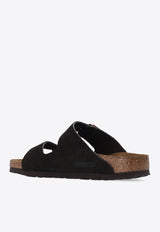Birkenstock Arizona Leather Buckled-Straps Slides Brown 951313 0-MOCHA