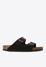 Birkenstock Arizona Leather Buckled-Straps Slides Brown 951313 0-MOCHA