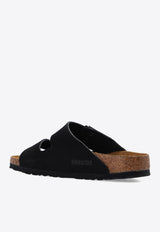 Birkenstock Arizona Suede Buckled-Straps Slides Black 951323 0-BLACK