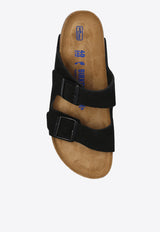 Birkenstock Arizona Suede Buckled-Straps Slides Black 951323 0-BLACK