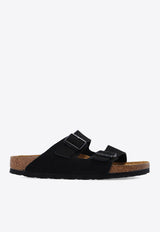 Birkenstock Arizona Suede Buckled-Straps Slides Black 951323 0-BLACK