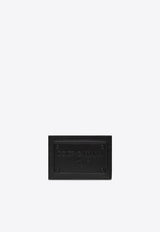 Raised Logo Calf Leather Cardholder