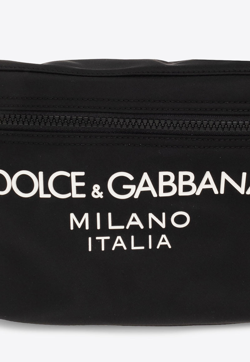 Dolce & Gabbana Sicilia DNA Rubberized Logo Belt Bag Black BM2194 AG182-8B956