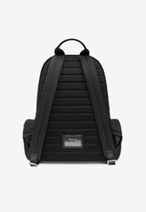 حقيبة ظهر من النايلون بشعار مطبوع