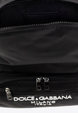 حقيبة ظهر من النايلون بشعار مطبوع