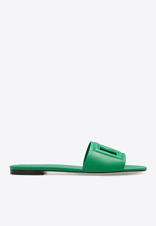 Dolce & Gabbana Bianca DG Logo Flat Sandals Green CQ0436 AY329-87192