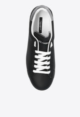 Dolce & Gabbana Portofino Leather Low-Top Sneakers Black CS1760 AH527-8B979