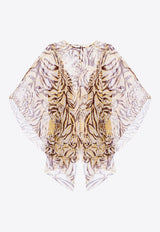 See By Chloé Tiger Print Flouncy Blouse Brown CHS19SHT08 022-9CA