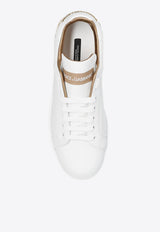 Dolce & Gabbana Portofino Leather Low-Top Sneakers White CK1544 AX615-8L315