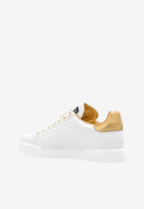 Dolce & Gabbana Portofino DG Logo Leather Sneakers White CK1545 AD780-89662