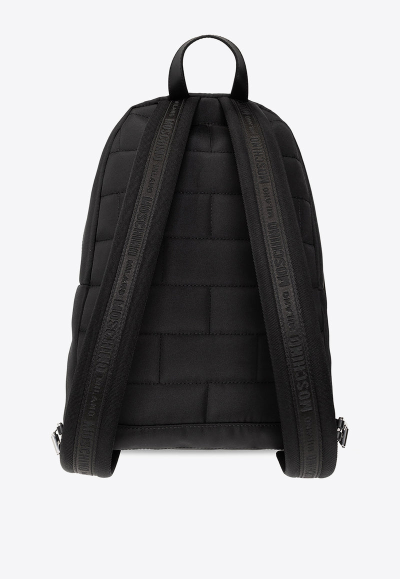Moschino Logo Print Nylon Backpack Black 231Z1 A7606 8201-2555