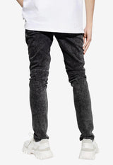 Balmain Washed Straight-Leg Jeans Black AH1MG005 DB67-0PC
