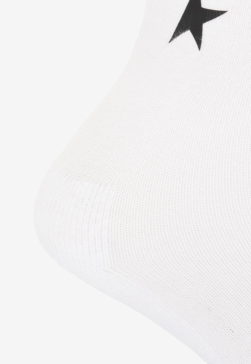 Golden Goose DB Rib Knit Socks with Star Detail White GUP00911 P000862-10283
