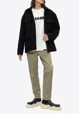 تي شيرت برقبة دائرية مع شعار مطبوع