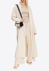 Jil Sander Wide-Leg Cashmere Drawstring Pants Cream J40KA0017 J13204-104