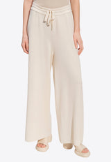 Jil Sander Wide-Leg Cashmere Drawstring Pants Cream J40KA0017 J13204-104
