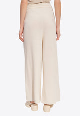 Jil Sander Wide-Leg Cashmere Drawstring Pants Cream J40KA0017 J13204-104