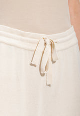 Jil Sander Wide-Leg Cashmere Drawstring Pants Cream J40KA0017 J13204-104