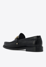 Moschino Logo Lettering Leather Loafers Black MB10113C1F GB0-000