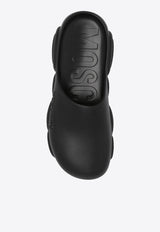 Moschino Logo Rubber Slippers MB10903G1G G29-000 Black