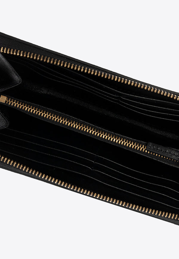 Versace La Medusa Zip-Around Leather Wallet Black DPDI056 DVIT4T-KVO41