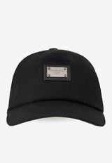 Dolce & Gabbana Kids Girls Logo Plaque Baseball Cap Black LB4H80 G7HY5-N0000