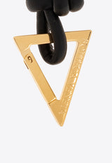 Bottega Veneta Triangular Knotted Leather Key Ring Black 619100 V0050-8425