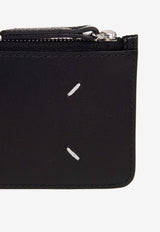 محفظة بطاقات من الجلد بشعار الدرزات الأربع