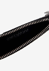 محفظة بطاقات من الجلد بشعار الدرزات الأربع