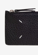 محفظة بطاقات من الجلد بشعار الدرزات الأربع