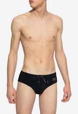 Dolce & Gabbana Logo Plaque Swim Briefs Black M4A76J FUGA2-N0000